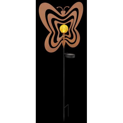 Globo - Solarna lampa LED/3V IP44 300 mAh rdzawy motyl