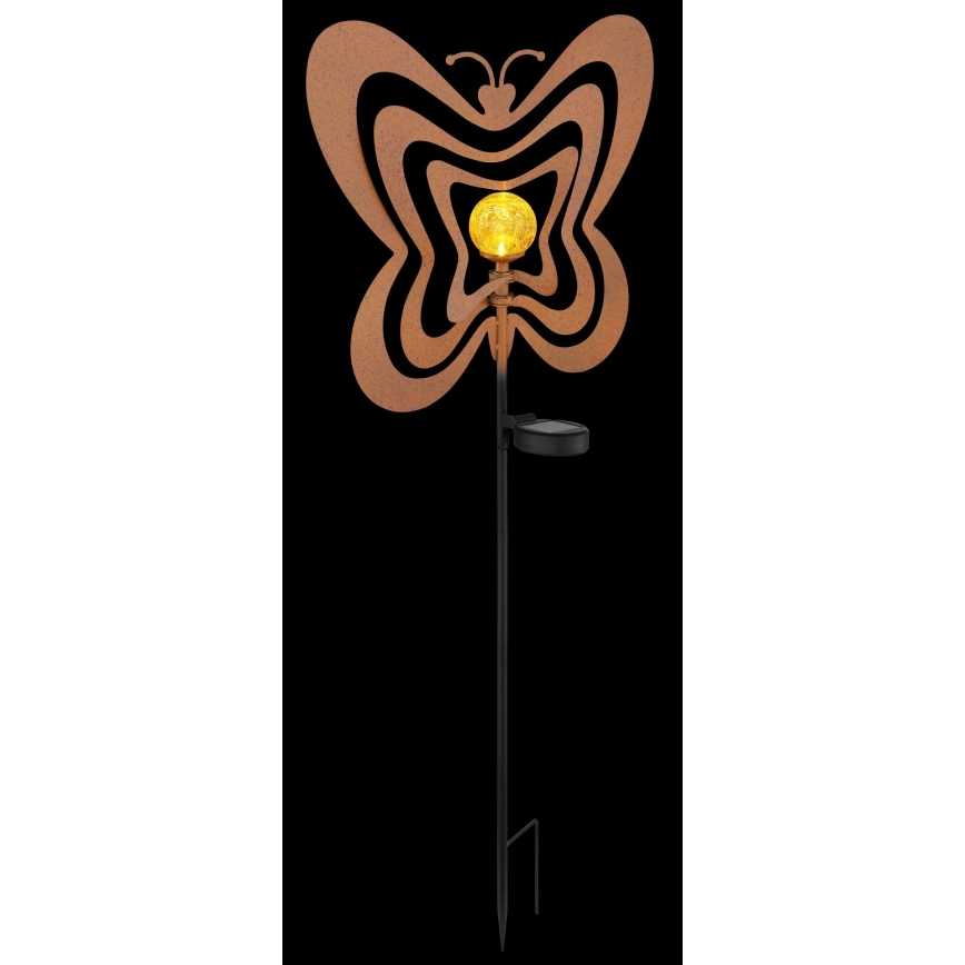 Globo - Solarna lampa LED/3V IP44 300 mAh rdzawy motyl