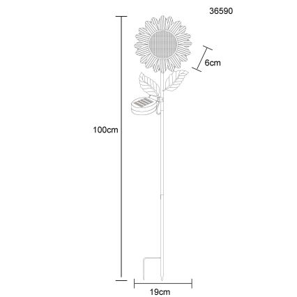 Globo - Solarna lampa LED 200xLED/3V IP44 600 mAh kwiat