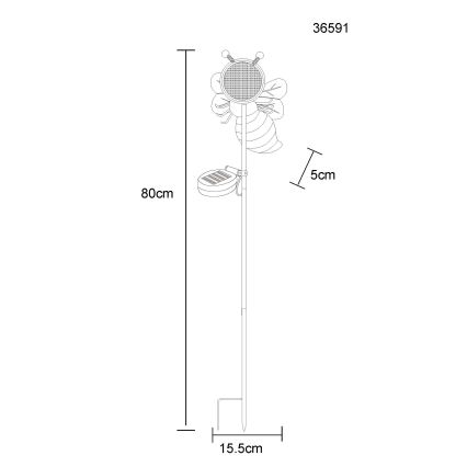 Globo - Lampa solarna LED 200xLED/3V IP44 600 mAh pszczoła