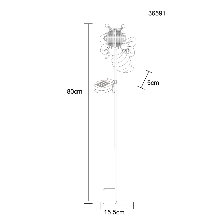 Globo - Lampa solarna LED 200xLED/3V IP44 600 mAh pszczoła