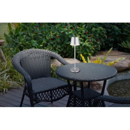 Globo - LED Oświetlenie solarne LED/0,6W/3V 3000K IP44 1200 mAh matowy chrom