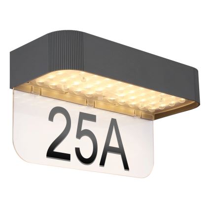 Globo - LED Solarny numer domu LED/6W/3,7V IP54 1800 mAh