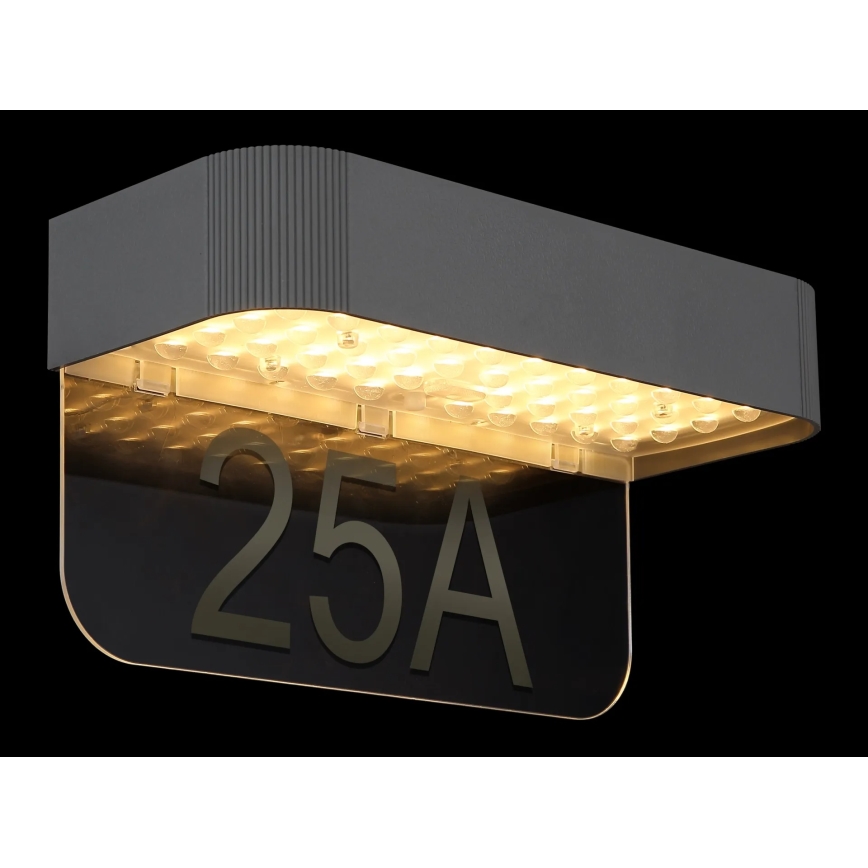 Globo - LED Solarny numer domu LED/6W/3,7V IP54 1800 mAh