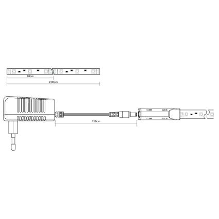 Globo - LED RGB Taśma ściemnialna LED/12W/230V 2m + pilot zdalnego sterowania