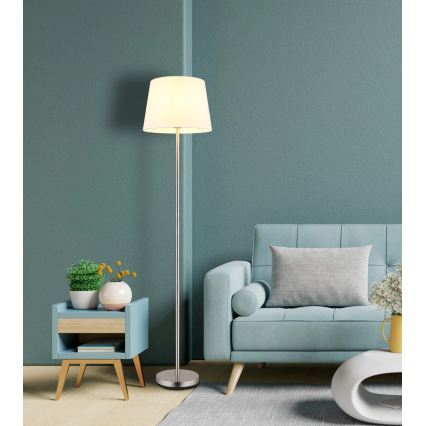 Globo - Lampa stojąca 1xE27/40W/230V biała/matowy chrom