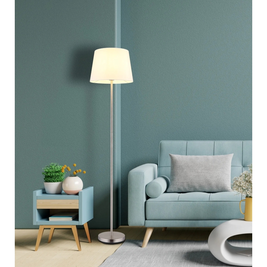 Globo - Lampa stojąca 1xE27/40W/230V biała/matowy chrom