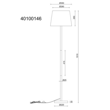 Globo - Lampa podłogowa 1xE27/40W/230V