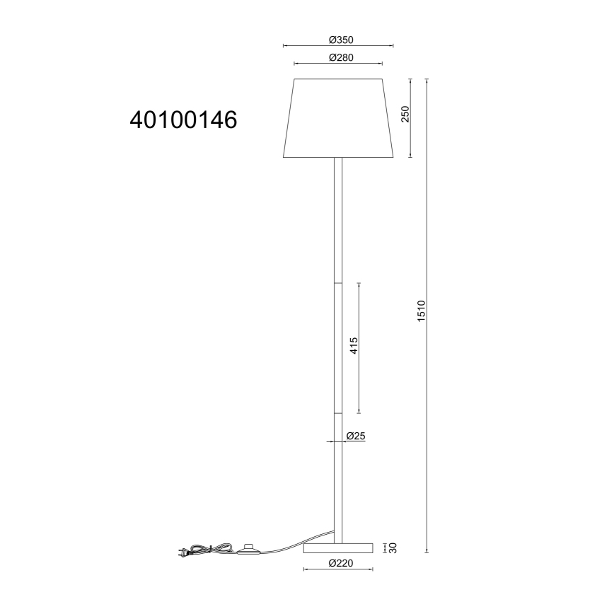 Globo - Lampa podłogowa 1xE27/40W/230V
