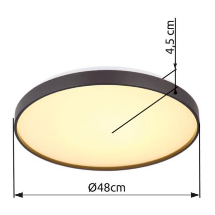 Globo - LED Plafon LED/24W/230V śr. 48 cm antracyt