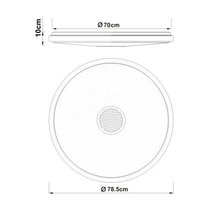 Globo - ściemnialna oprawa sufitowa LED/80W/230V 2700-6500K śr. 78,5 cm + zdalne sterowanie