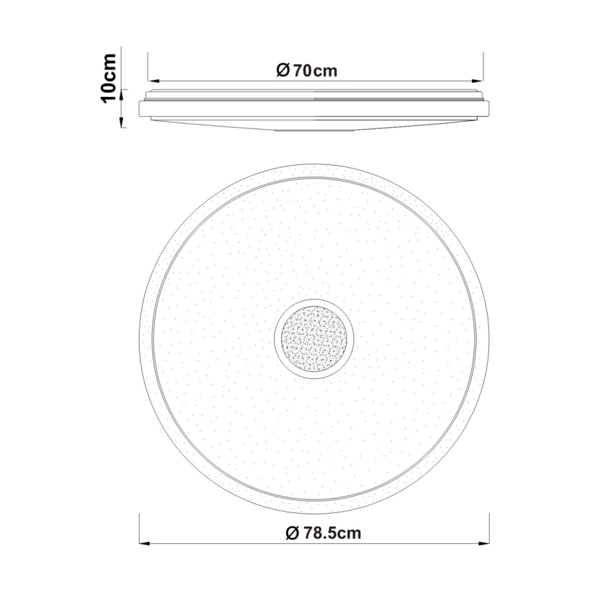 Globo - ściemnialna oprawa sufitowa LED/80W/230V 2700-6500K śr. 78,5 cm + zdalne sterowanie