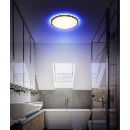 Globo - LED RGB Plafon łazienkowy ściemnialny LED/18W/230V 3000-6000K + pilot zdalnego sterowania IP44 czarny