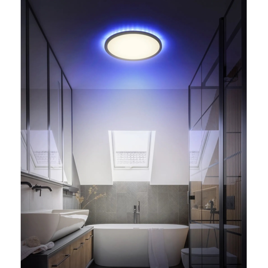 Globo - LED RGB Plafon łazienkowy ściemnialny LED/18W/230V 3000-6000K + pilot zdalnego sterowania IP44 czarny