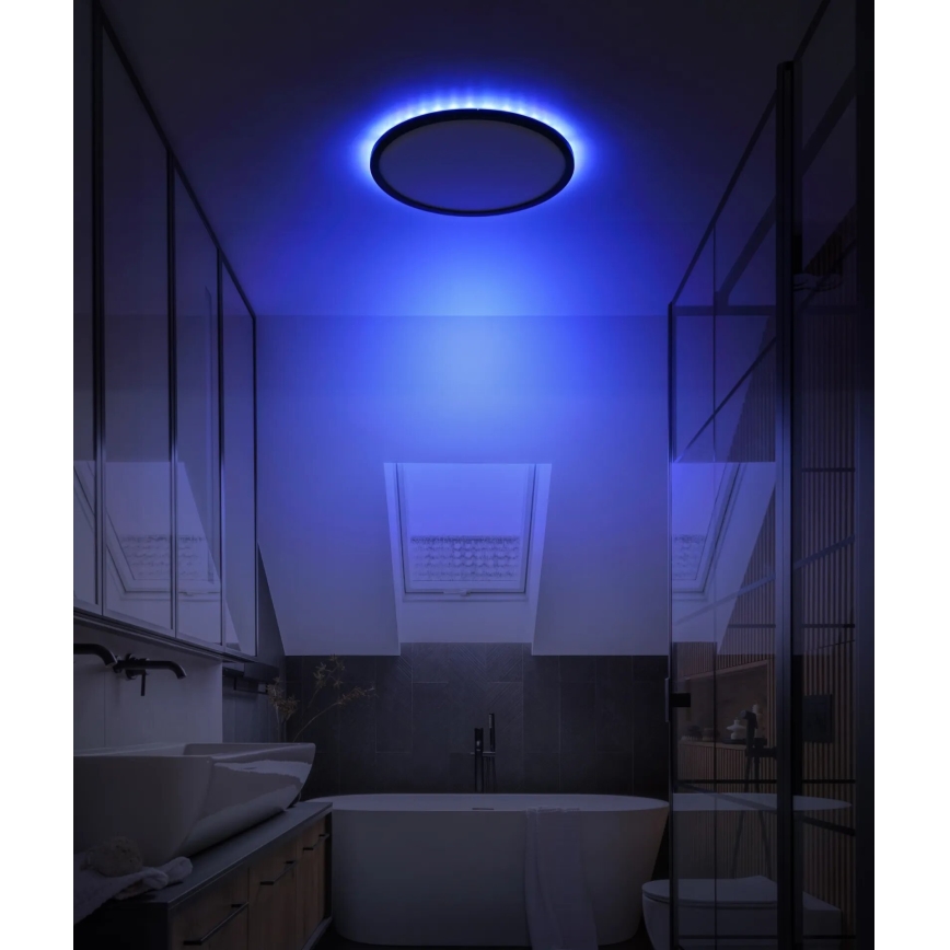 Globo - LED RGB Plafon łazienkowy ściemnialny LED/18W/230V 3000-6000K + pilot zdalnego sterowania IP44 czarny