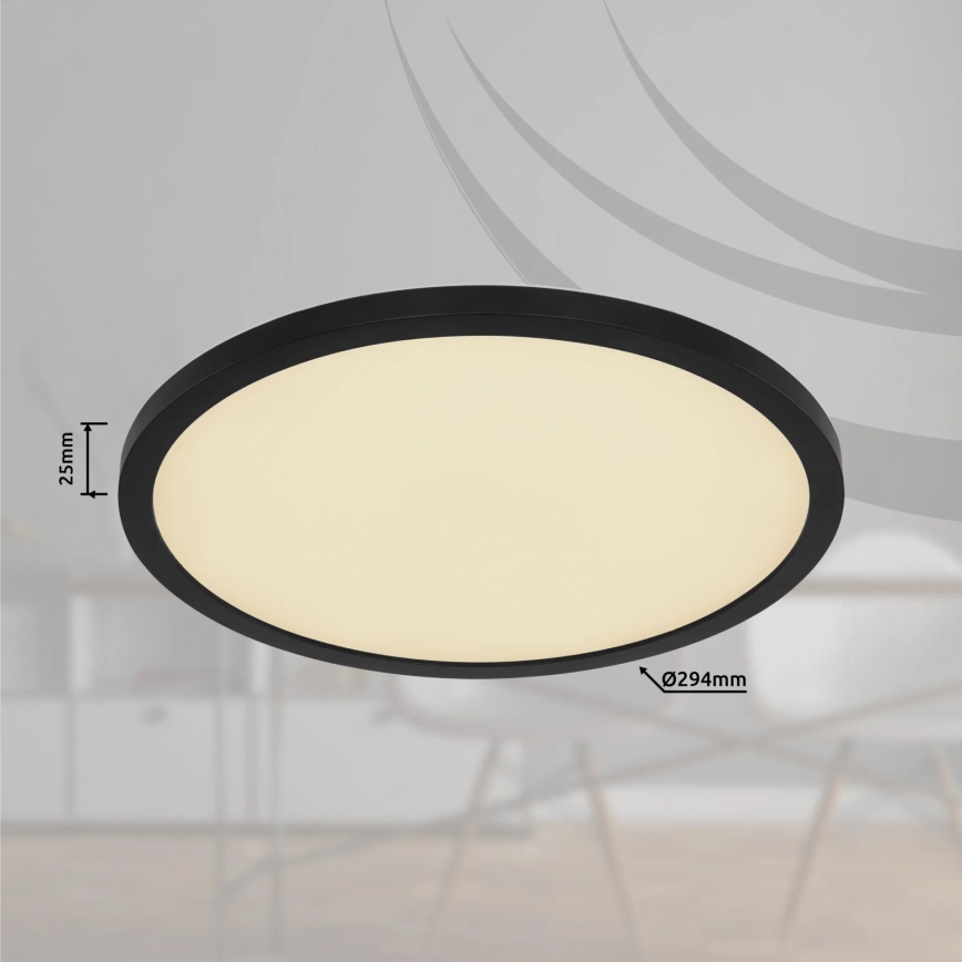 Globo - LED RGB Plafon łazienkowy ściemnialny LED/18W/230V 3000-6000K + pilot zdalnego sterowania IP44 czarny