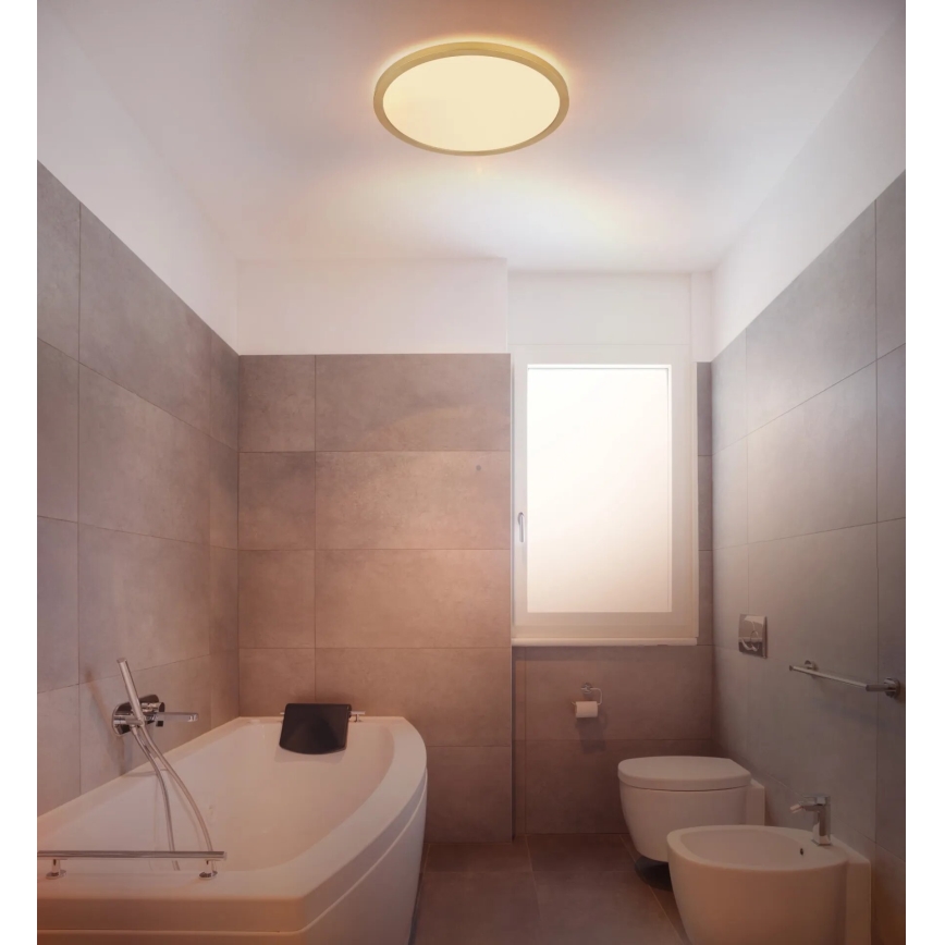 Globo - LED Ściemnialny plafon łazienkowy LED/18W/230V 3000K IP44 śr. 29,4 cm mosiądz