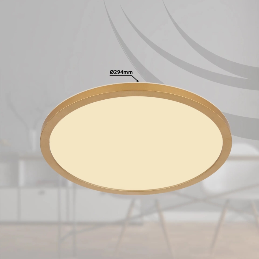 Globo - LED Ściemnialny plafon łazienkowy LED/18W/230V 3000K IP44 śr. 29,4 cm mosiądz