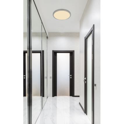 Globo - LED Ściemnialny plafon łazienkowy LED/18W/230V śr. 29,4 cm IP44 matowy chrom
