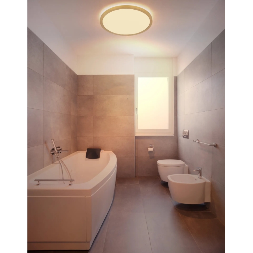 Globo - LED Ściemnialny plafon łazienkowy LED/24W/230V 3000K IP44 śr. 42 cm mosiądz