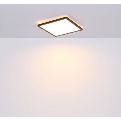 Globo - LED Ściemnialny plafon łazienkowy LED/18W/230V 29,4x29,4 cm IP44 czarny
