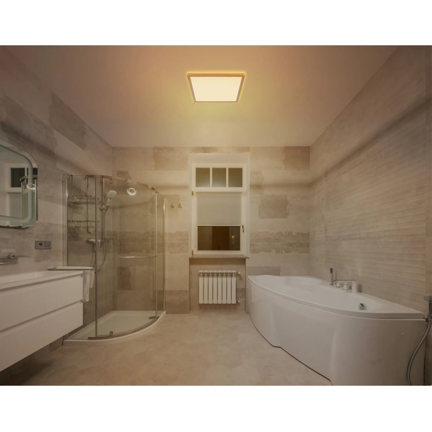 Globo - LED Ściemnialny plafon łazienkowy LED/18W/230V 3000K IP44 29,4x29,4 cm mosiądz