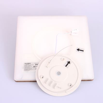 Globo - LED Ściemnialny plafon łazienkowy LED/18W/230V 29,4x29,4 cm IP44 brązowy