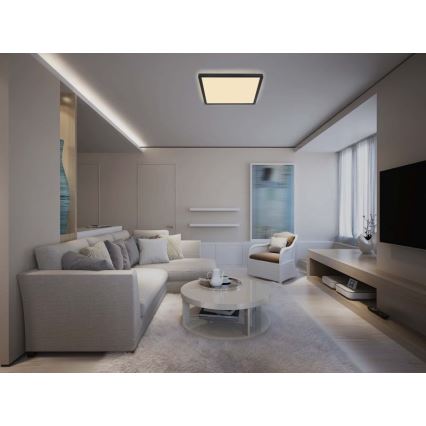 Globo - LED Ściemnialny plafon łazienkowy LED/24W/230V 42x42 cm IP44 czarny