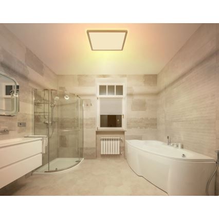 Globo - LED Ściemnialny plafon łazienkowy LED/24W/230V 3000K IP44 42x42 cm mosiądz