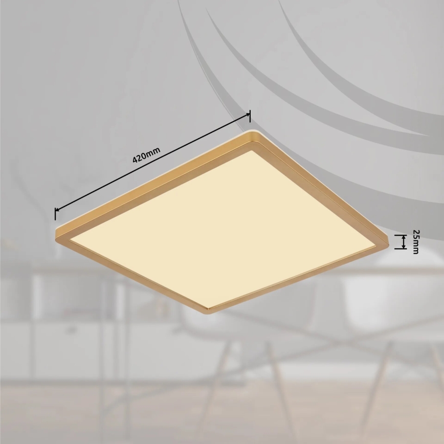 Globo - LED Ściemnialny plafon łazienkowy LED/24W/230V 3000K IP44 42x42 cm mosiądz