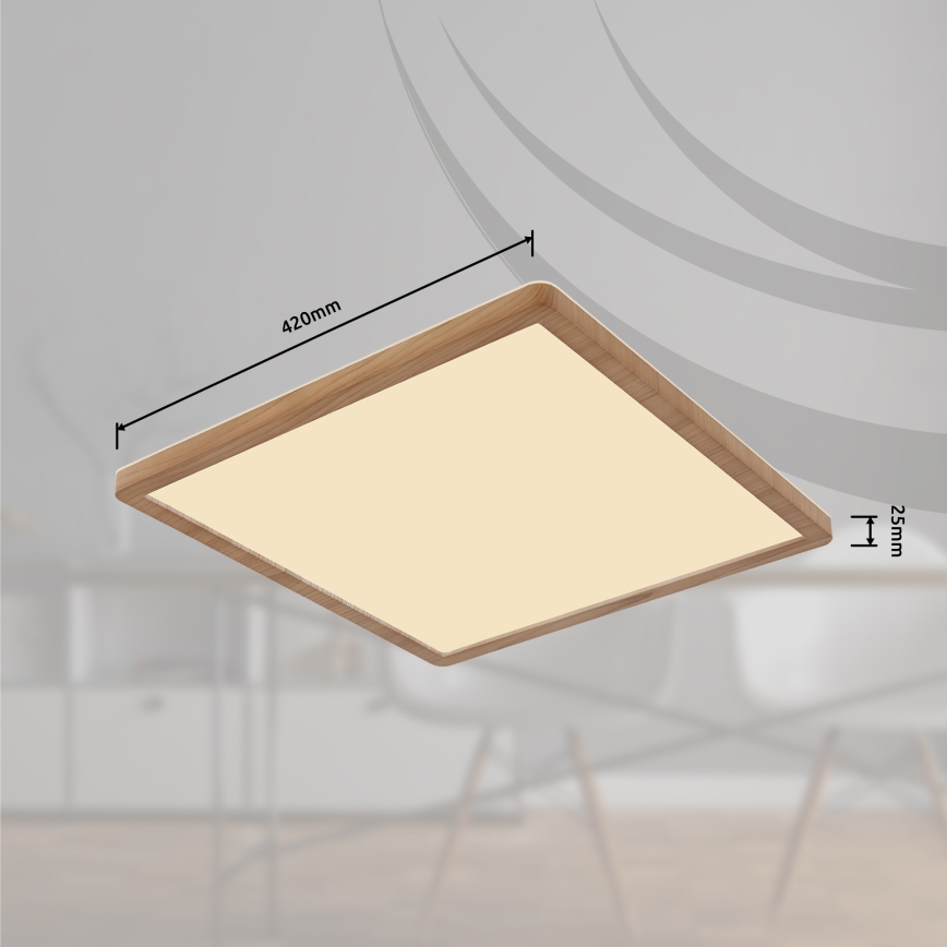 Globo - LED Ściemnialny plafon łazienkowy LED/24W/230V 42x42 cm IP44 brązowy