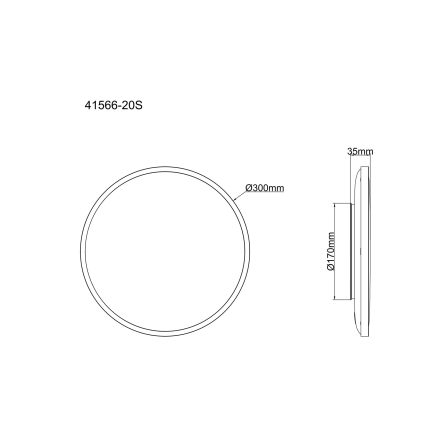 Globo - Lampa sufitowa LED/20W/230V 4000K Ø30 cm czarna