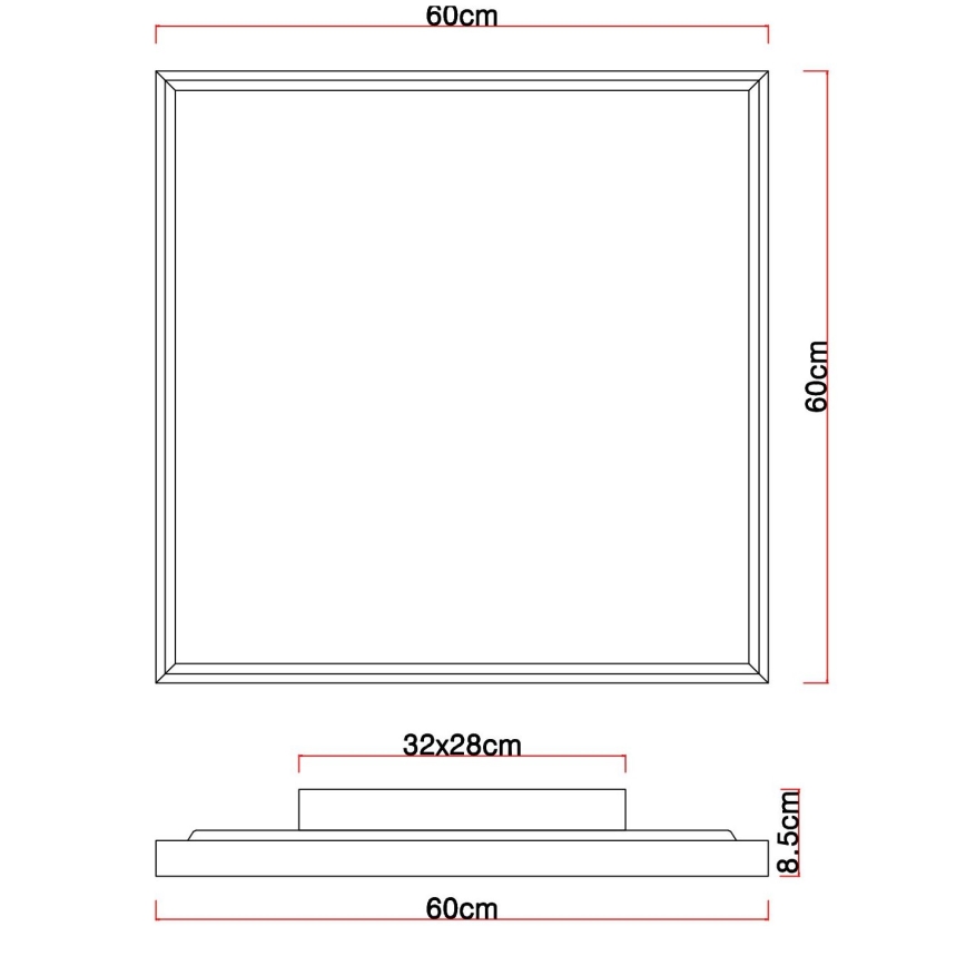 Globo - LED Lampa sufitowa LED/36W/230V 2700/4500/6500K 60x60 cm