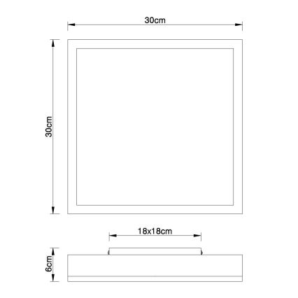 Globo - LED Plafon LED/12W/230V 3000K 30x30 cm