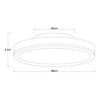 Globo - Ściemnialna oprawa sufitowa LED/40W/230V 2700-6500K śr. 60 cm + pilot zdalnego sterowania