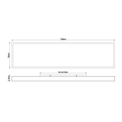 Globo - oprawa sufitowa LED/36W/230V 2700-6500K 30x120 cm + pilot zdalnego sterowania