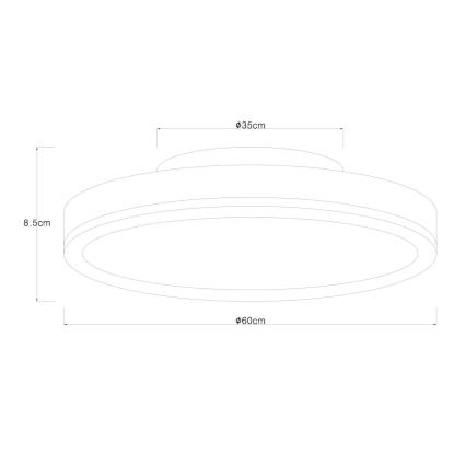 Globo - LED Plafon ściemnialny LED/40W/230V 2700-6500K śr. 60 cm + pilot zdalnego sterowania brązowy/szary