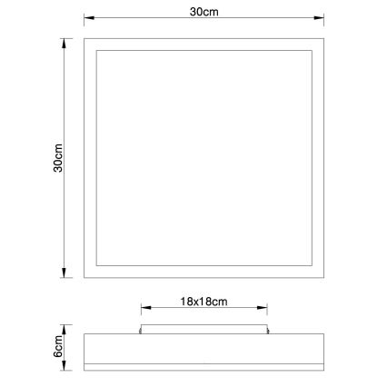 Globo - LED Plafon LED/12W/230V 30x30 cm brązowy