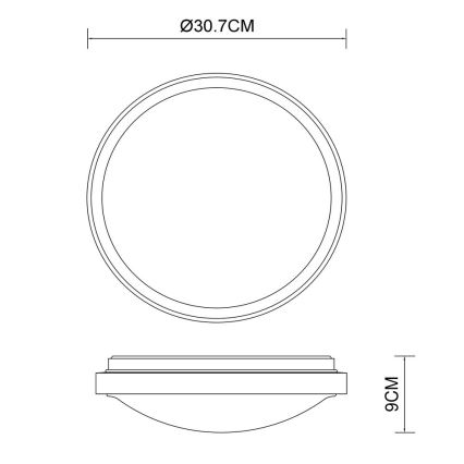 Globo  - LED Plafon LED/12W/230V 307 mm 3000/4500/6000K