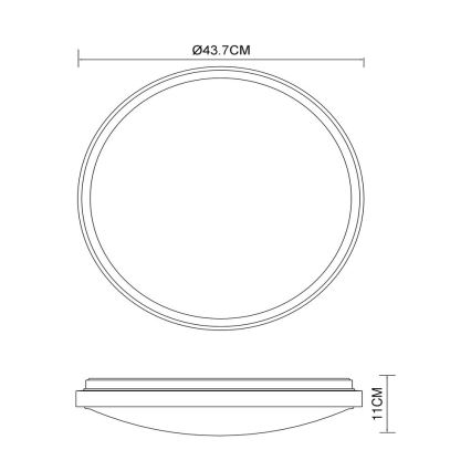 Globo - LED Plafon LED/24W/230V 3000/4500/6000K śr. 43,7 cm
