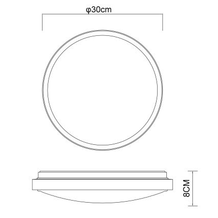 Globo - LED Plafon LED/12W/230V 3000/4500/6000K śr. 30 cm