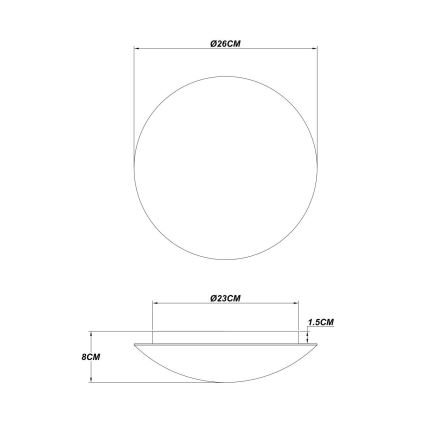 Globo - Plafon LED 16W/230V/3000K śr. 26 cm