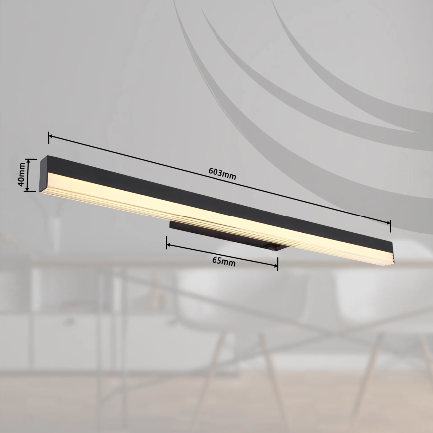 Globo - LED Kinkiet LED/12W/230V 3000/6000K 60 cm czarny