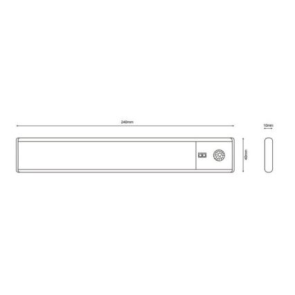 Globo - LED Ściemnialne akumulatorowe kuchenne oświetlenie podszafkowe LED/1,4W/5V 4000K 1100 mAh 24 cm