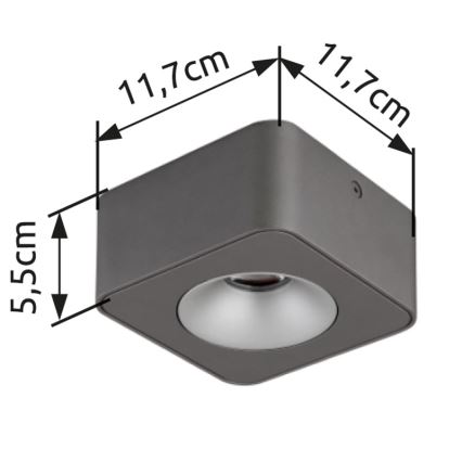 Globo - LED Plafon LED/6,5W/230V 11,7x11,7 cm