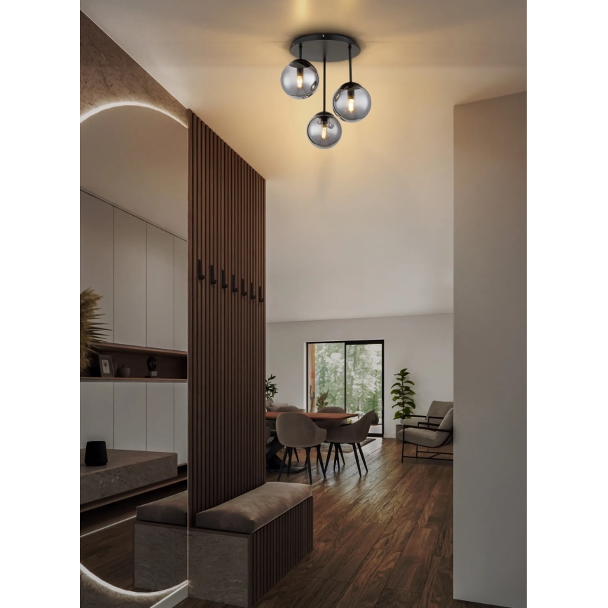 Globo - Przysufitowy żyrandol 3xE14/25W/230V czarny