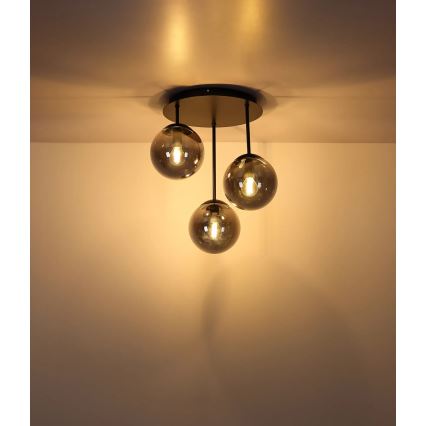 Globo - Przysufitowy żyrandol 3xE14/25W/230V czarny