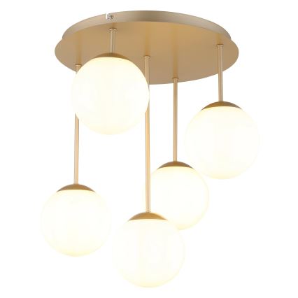 Globo - Przysufitowy żyrandol 5xE14/25W/230V mosiądz