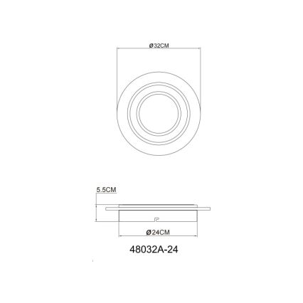 Globo - LED Plafon LED/24W/230V 3000K śr. 32 cm