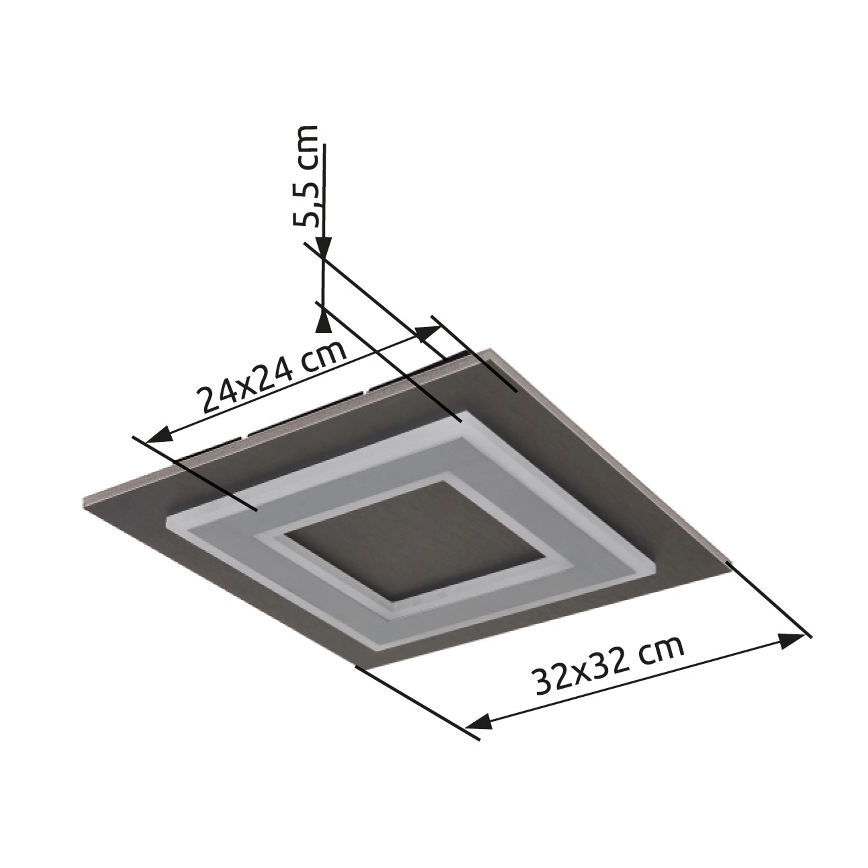 Globo - LED Plafon LED/24W/230V 3000K 32x32 cm antracyt